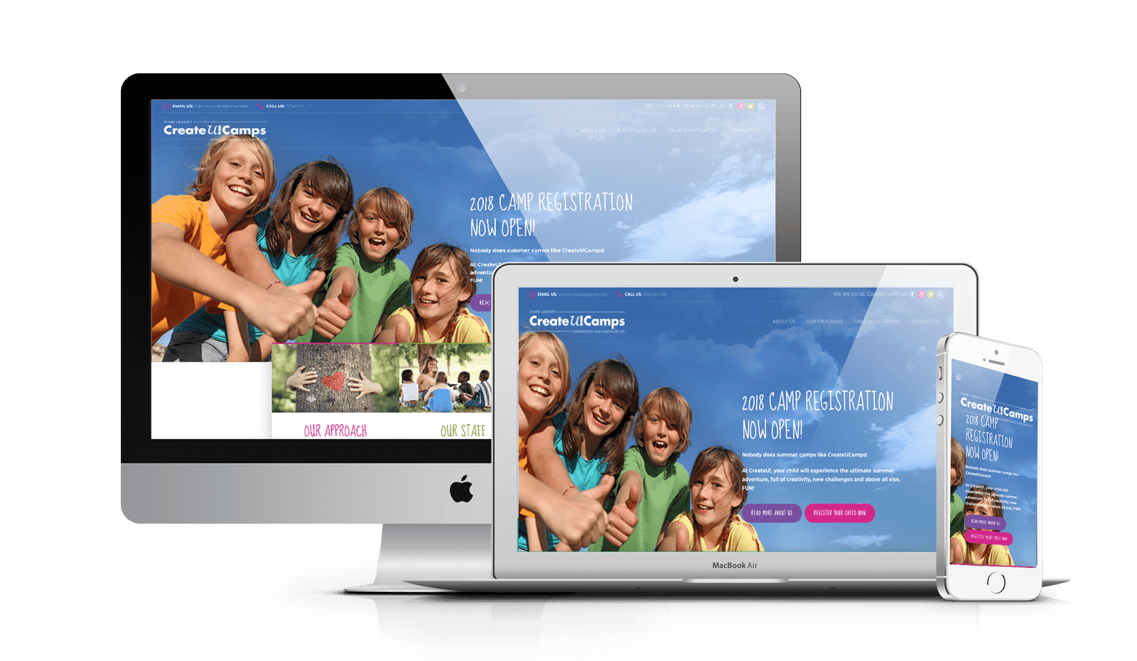 Website Design CreateU Camps Milton