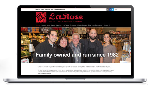 Website Design Milton, LaRose Bakery